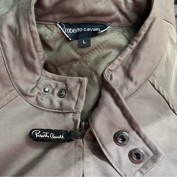 Roberto Cavalli Bomber Jacket Quilted Lined Zip Sleeves - Picture 11 of 16